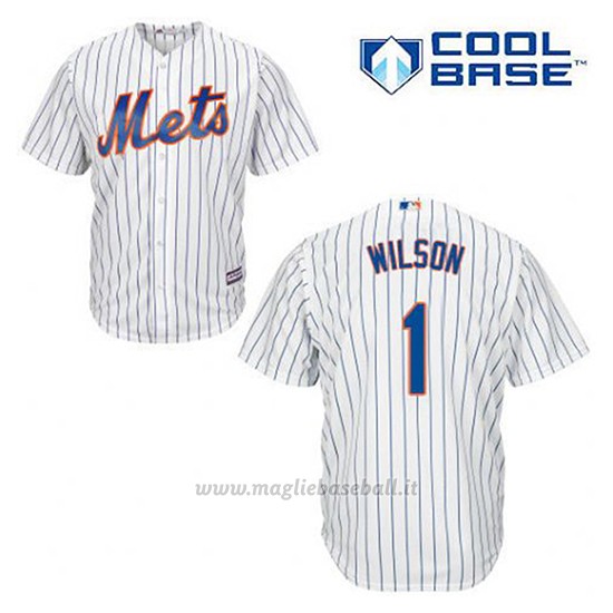 Maglia Baseball Uomo New York Mets Mookie Wilson 1 Bianco 1ªCool Base